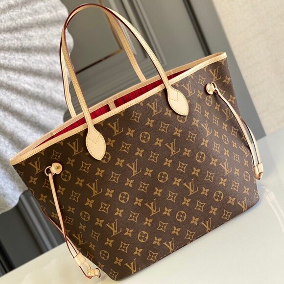 Louis Vuitton Neverfull MM/Medium Tote Bag with Pouch - Picture 1 of 7